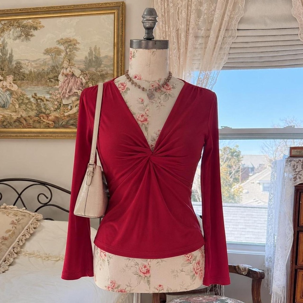 Red top  Y2k red fairy long sleeve chic top fits like a small